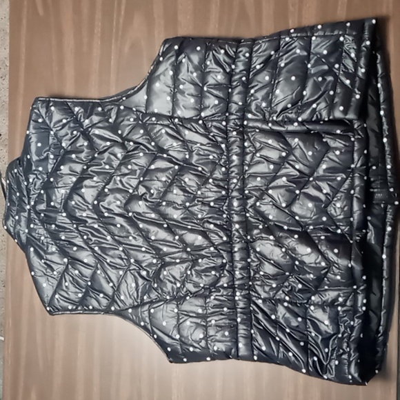 Basic Editions Black w White Dot Puffer Vest XXL - Picture 2 of 5